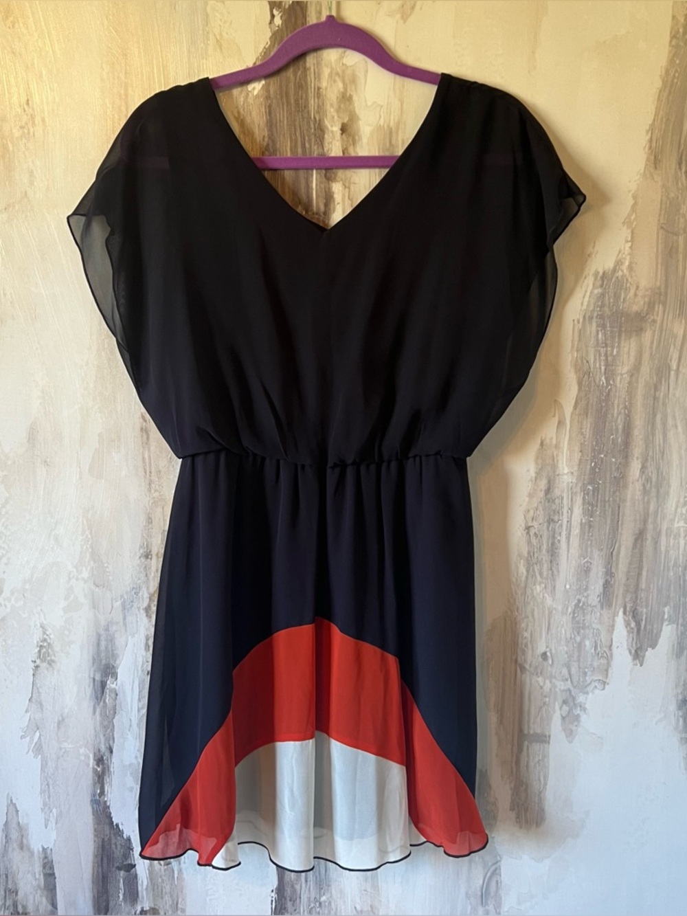 Sweet Storm Navy, Orange & White Dress Size - L